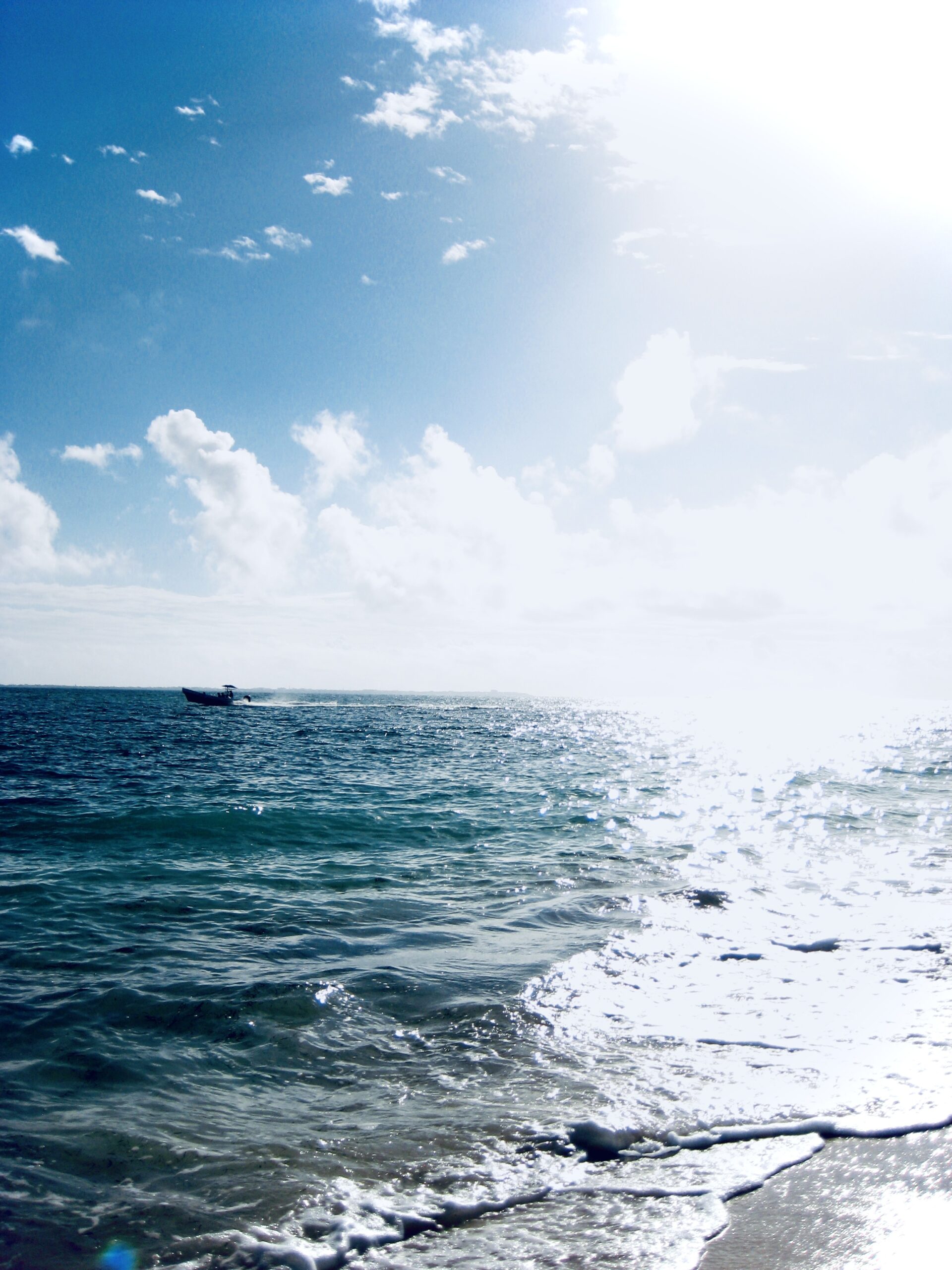 Small boat at sea