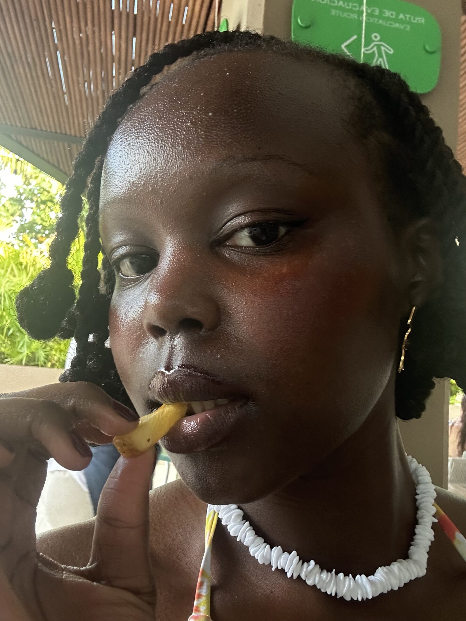 Author eating fry